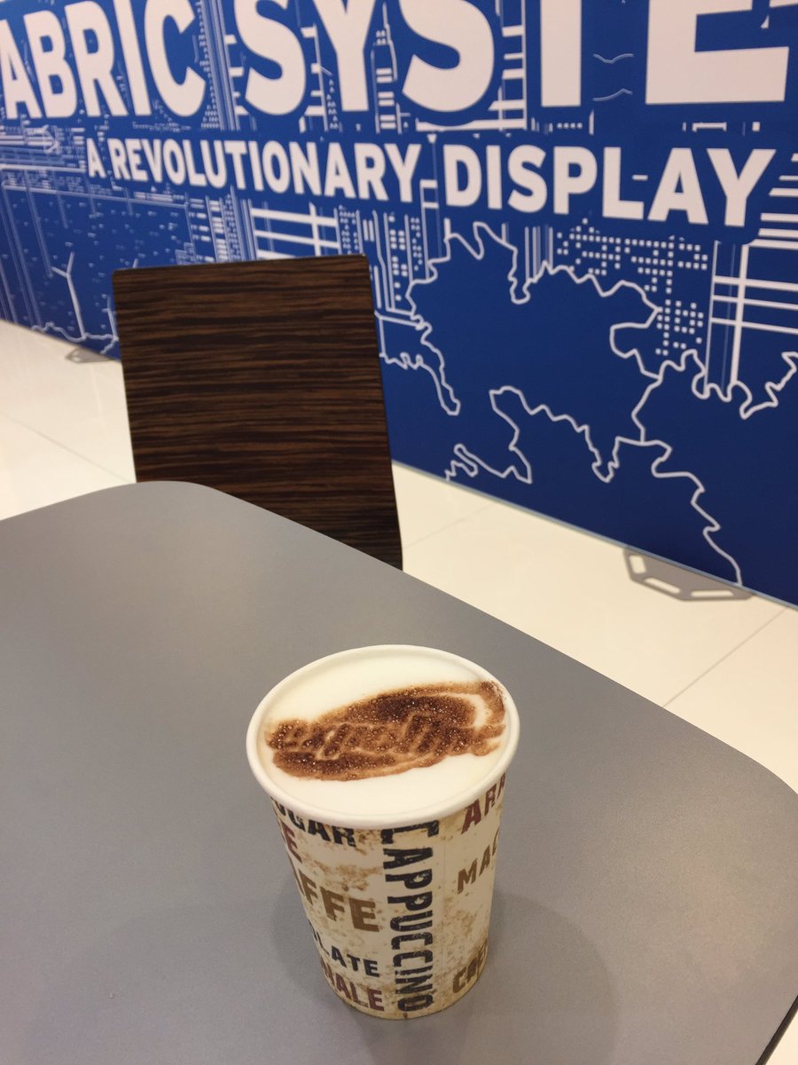 ExpolincGmbH's tweet photo. All you need is love and a cup of coffee! Wir freuen uns auf Euch in Halle B5-A15 #FESPA2017 #Displays #FabricSystem #Dyesub #Counter https://t.co/nKDLADZwyV