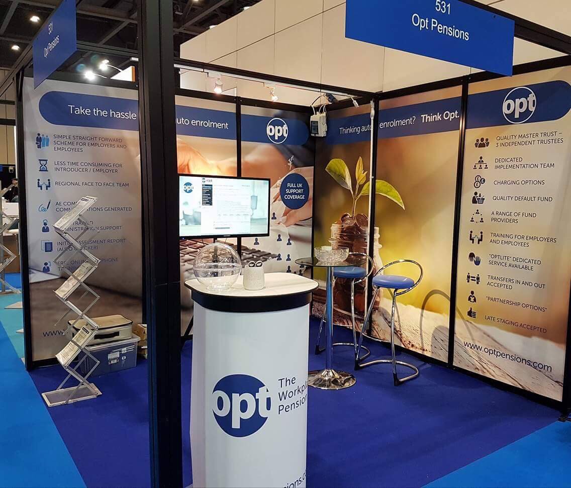 OPTESSLTD's tweet photo. We're all set for @Accountex today! Come and find us at stand 531! #optpensions #ae #pensions #accountex https://t.co/lJstakZAWp