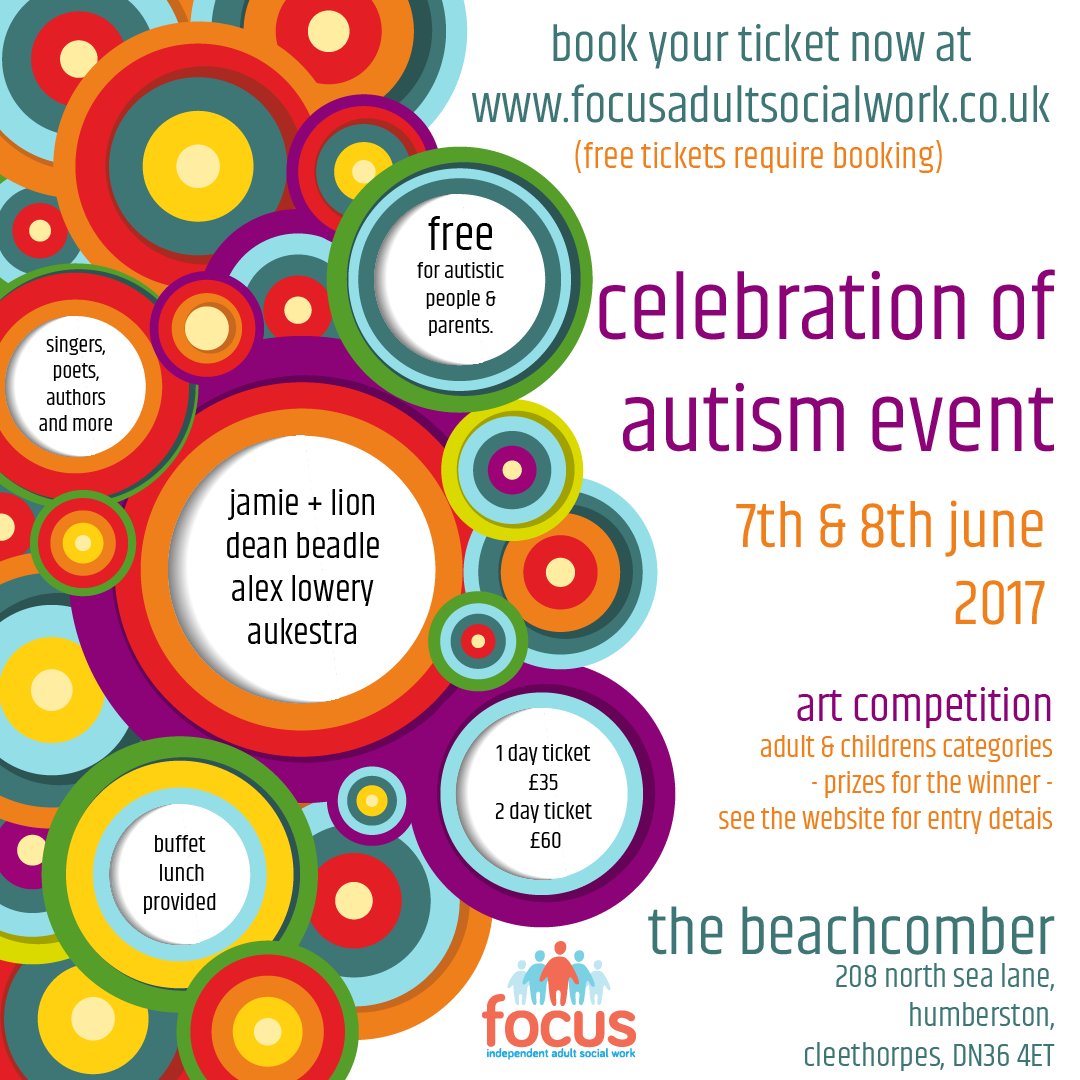 Over 100 tickets have now been sold for this year's event. 1 day &amp; 2 day tickets available. Don't miss your chance! focusadultsocialwork.co.uk/autism2017/