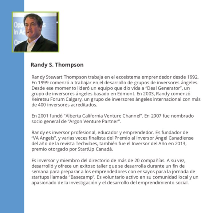 STARTCUPSmx's tweet photo. Asiste a la conferencia de #RandyThompson fundador de #OttawaAngels dentro del #ForoBajíoÁngelesInversionistas @INADEM_SE @StartMexico https://t.co/AigUPyg8sP