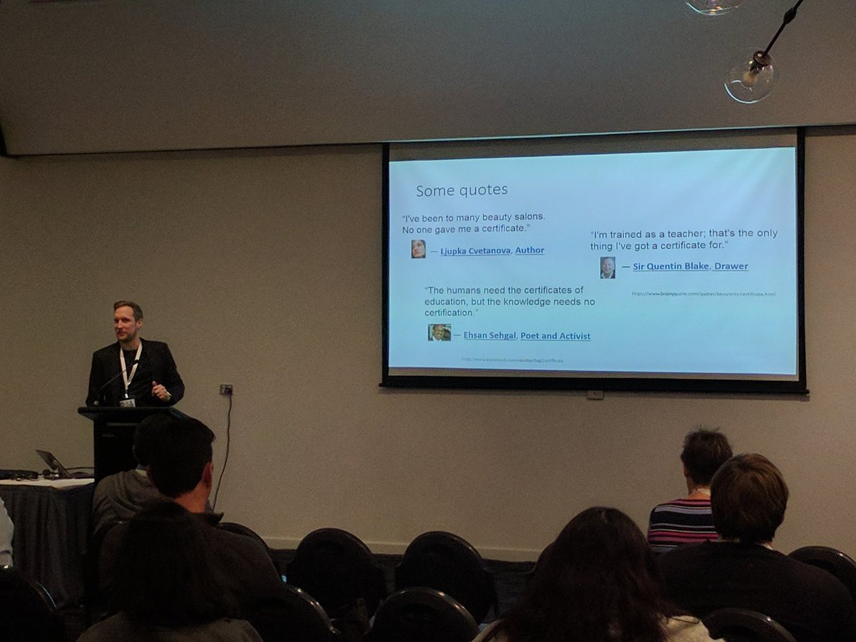 David Bell at #QSA2017 applying <a href="/MythBusters/">MythBusters</a> thinking to discuss #testing certifications.