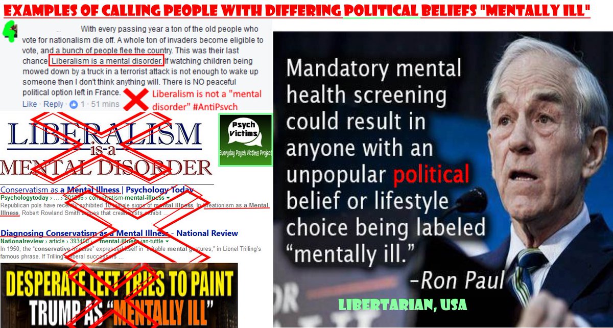 PsychVictims's tweet photo. How "mental illness" fabrication is used politically! #Warning #RonPaul #Truth #Exposed #WakeUp #PsychVictims #AntiPsych #NoDisorders #Now https://t.co/AmkTAoNu0S