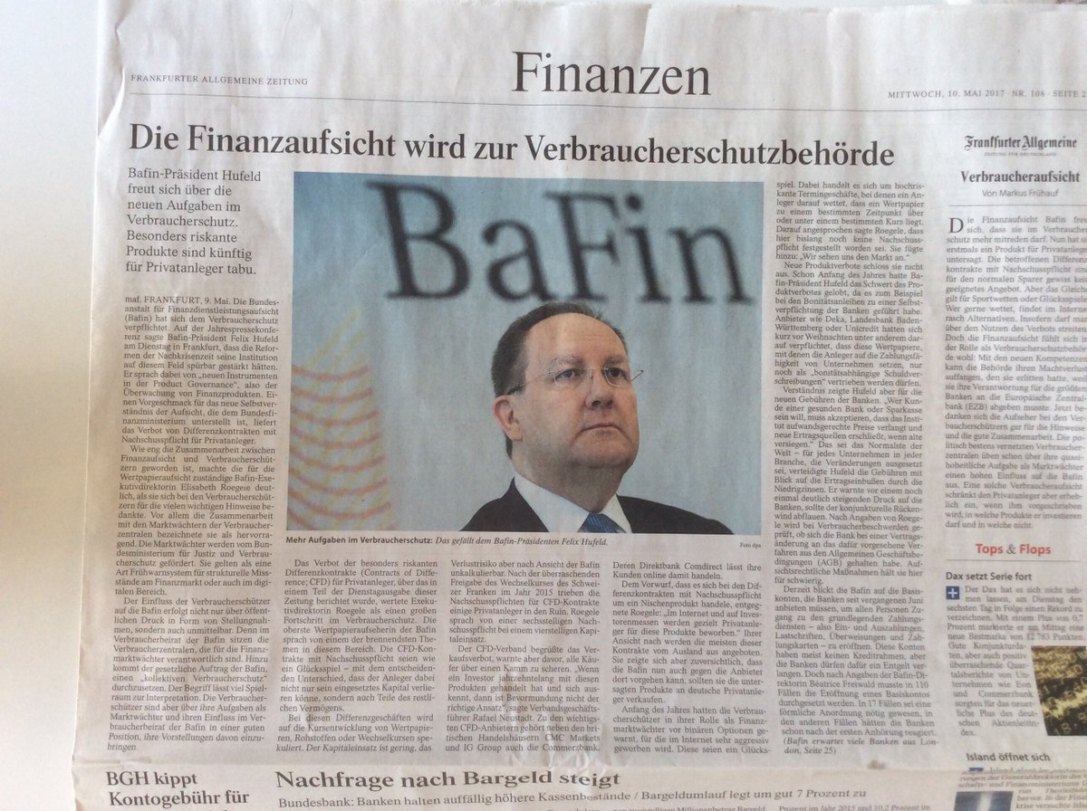 WolfBrandes's tweet image. Heute morgen in der #FAZ BaFin: Zusammenarbeit mit #Marktwächter hervorragend. #Verbraucherzentralen  @vzbv