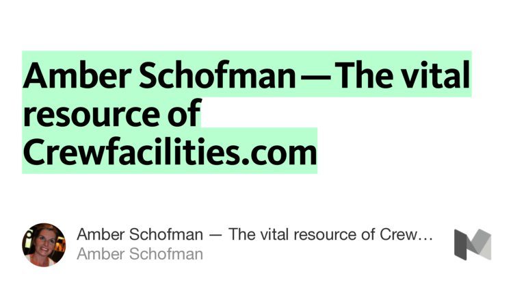 AmberSchofman's tweet photo. “#AmberSchofman — The vital resource of #Crewfacilities.com” — @AmberSchofman https://t.co/utAaaIA3DS
