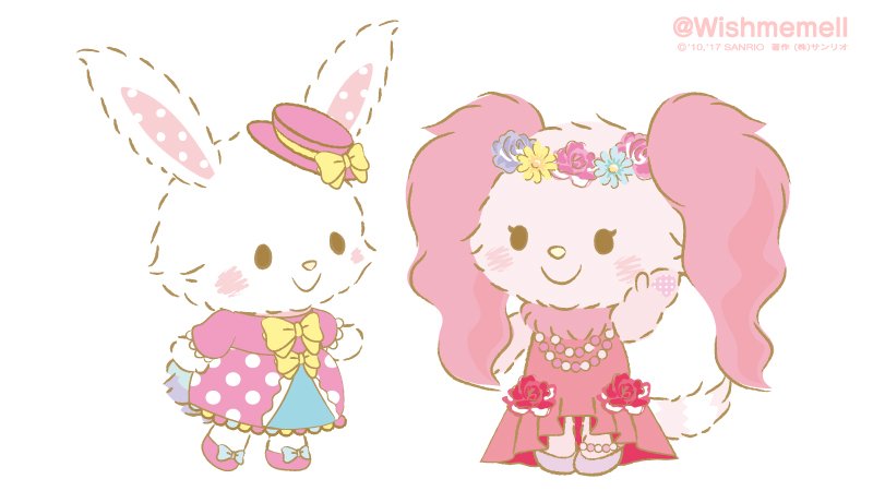 rabbit dress hat flower bow yellow bow white background  illustration images