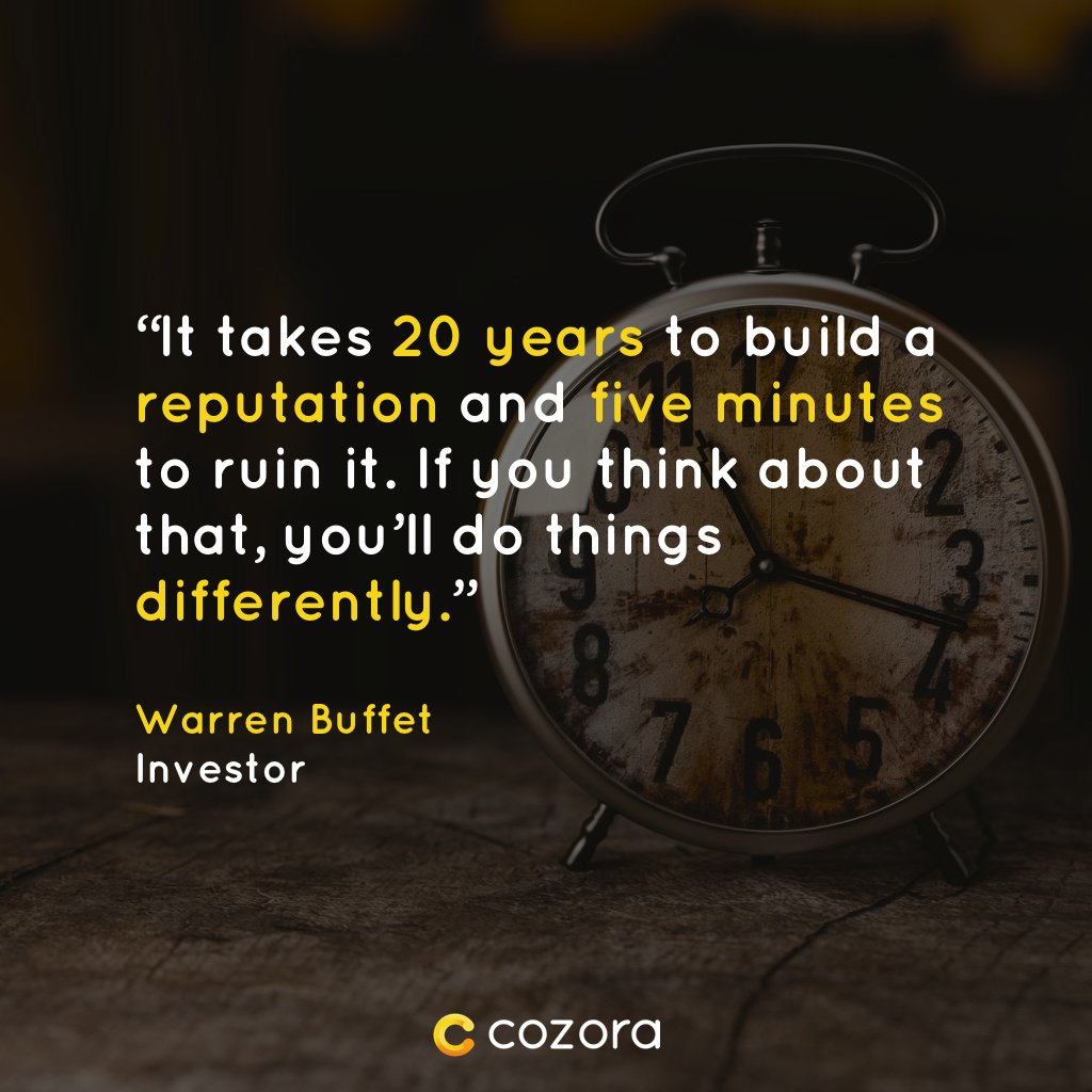cozora_id's tweet photo. “It takes 20 years to build a reputation and five minutes to ruin it. If you think about that, you’ll do things differently.”

Warren Buffet https://t.co/m8tSpW59td