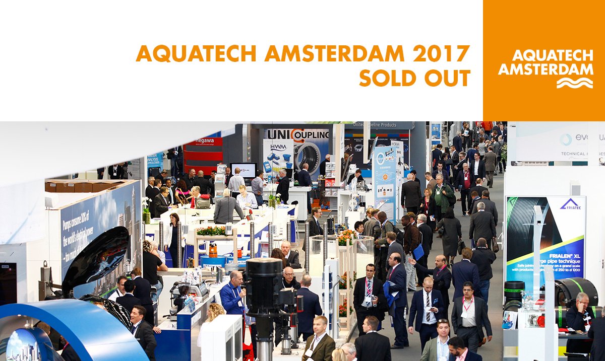 Aquatech's tweet photo. #Aquatech Amsterdam 2017 has enjoyed a record sell-out! All exhibition space has been allocated. Read more: https://t.co/RSdwSHZJSJ https://t.co/I8NY6YbSBC