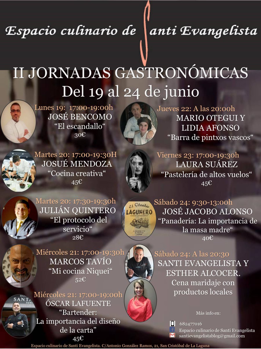 SantiEvanChef's tweet photo. II Jornadas gastronómicas en el Espacio culinario ¿Vienes a disfrutarla con nosotros? https://t.co/i0gmtYmDQX