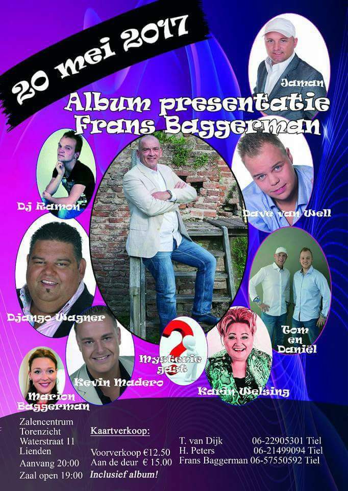 Nog een week en dan albumpresentatie van <a href="/fransbaggerman/">Frans Baggerman</a> <a href="/DjangoWagner1/">Django Wagner</a> <a href="/Zangerjaman/">Jaman</a> <a href="/Kevin_Madero/">Kevin Madero</a> <a href="/karinwelsing/">karin welsing</a> <a href="/DavevanWell/">Dave van Well</a> <a href="/PartyDjRamon/">Ramon van Dijk</a>