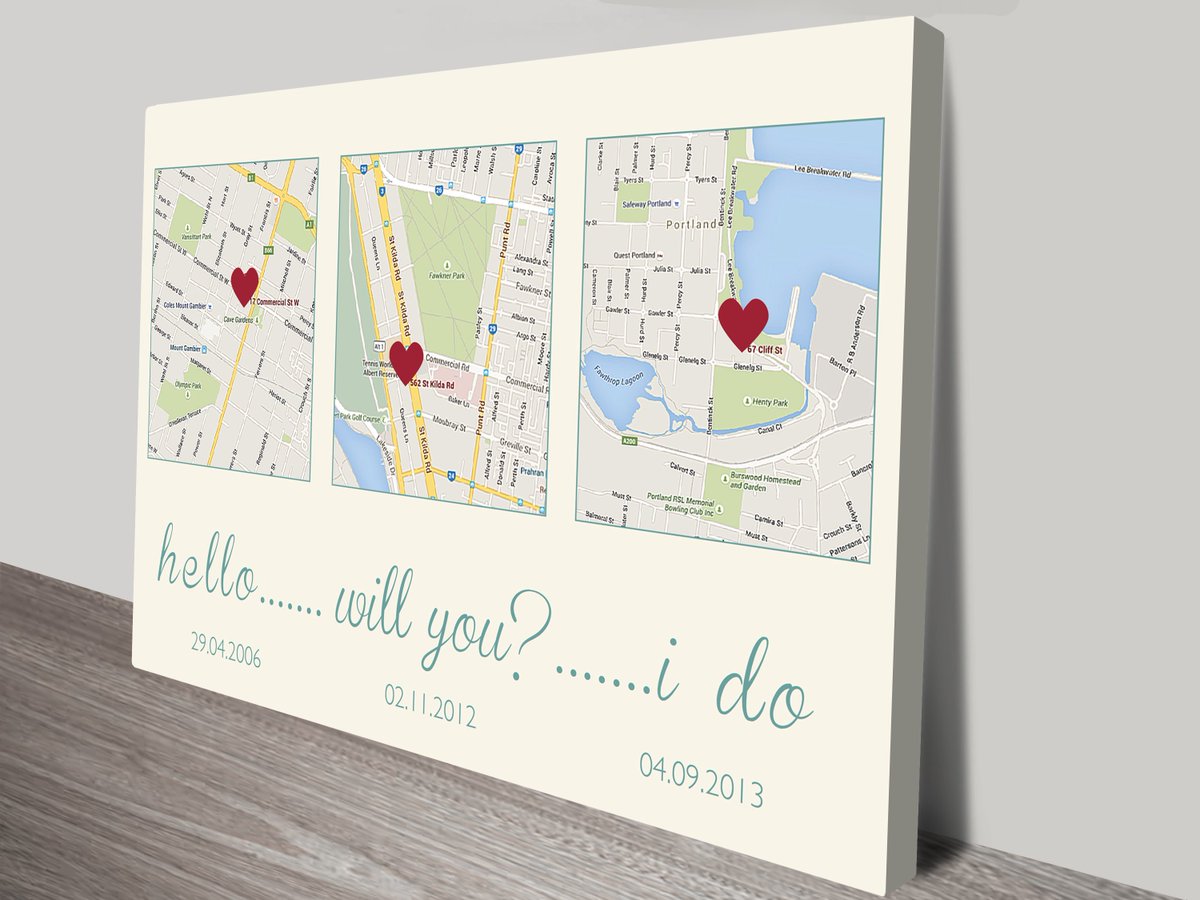 Where you met, got engaged and tied the not all shown on a unique and amazing piece of art amazingwords.co.uk #personalisedweddinggifts