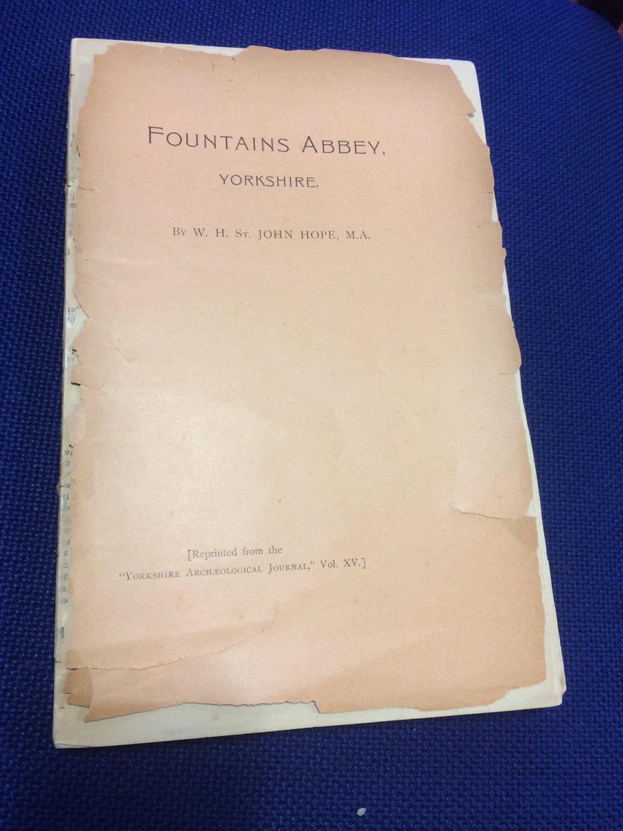 HughJRichards's tweet photo. This is the stuff. First edition (1900) of second book ever written on Fountains Abbey- completing our collection! #uncutpages https://t.co/O7mUdh0Yuk