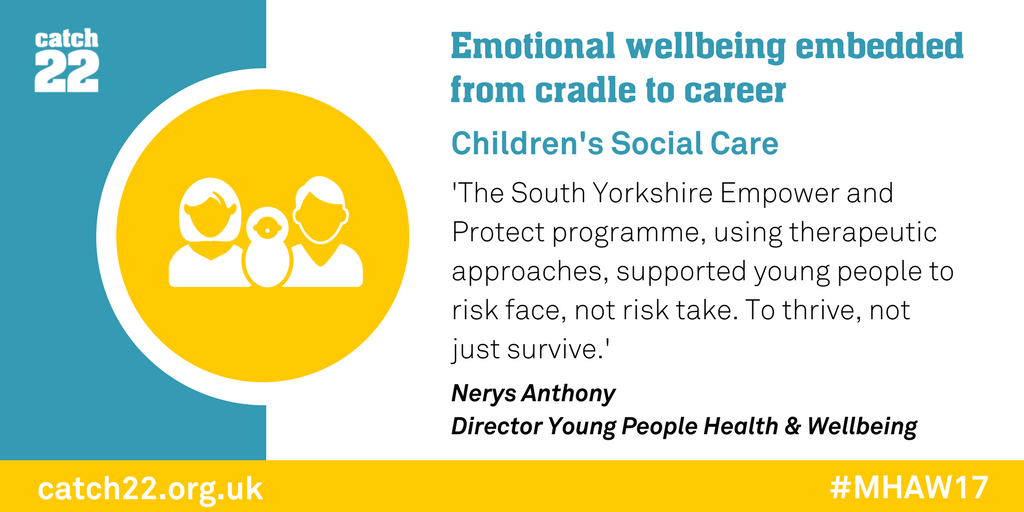 Catch22's tweet photo. Up-skilling foster carers in therapeutic techniques was central to the success of this innovative pilot: https://t.co/FhnFflLya0 #MHAW17 https://t.co/8ofOEoEgXw