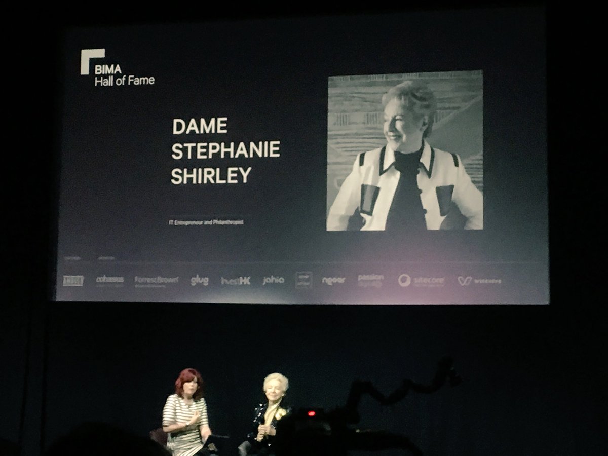 Just seen #damestephanieshirley speak after being put in the @BIMA hall of fame. What an amazing women !! #bima100