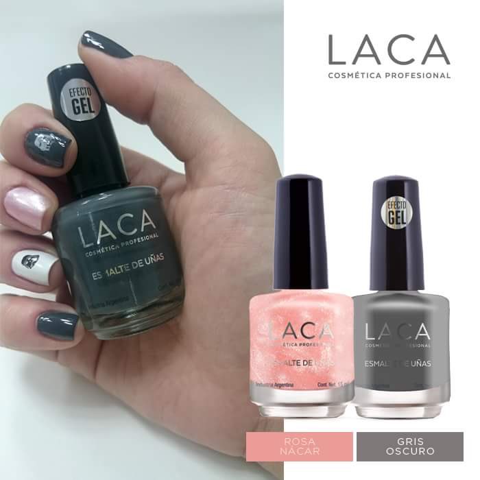 Lucí tus #uñas al mejor estilo #NOTD Dark Side!
Esmalte gris oscuro + rosa nácar + stamping.