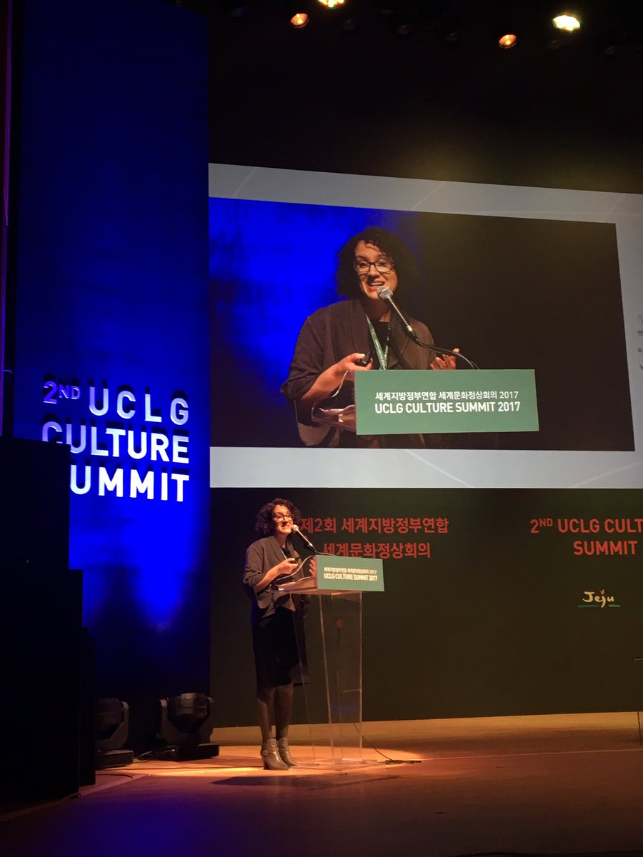 AndrewSPotts's tweet photo. Bravo @OPinDC: DC helping lead global convo on culture &amp; sustainable cities.#SakinaKahn presents @DcCulturalPlan at @uclg_org #CultureSummit https://t.co/KTJHr4zpfz