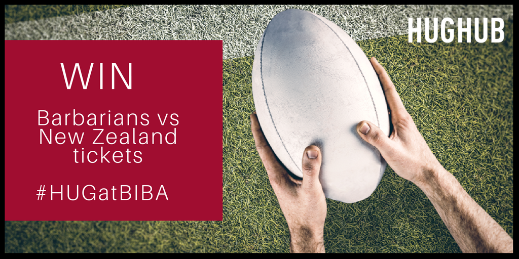hughubuk's tweet photo. Win tickets to the Barbarians vs. New Zealand, at Twickenham! Retweet #HUGatBIBA and follow @hughubuk https://t.co/q3syDZjOa4 #BIBAfever https://t.co/zekJChFpxw
