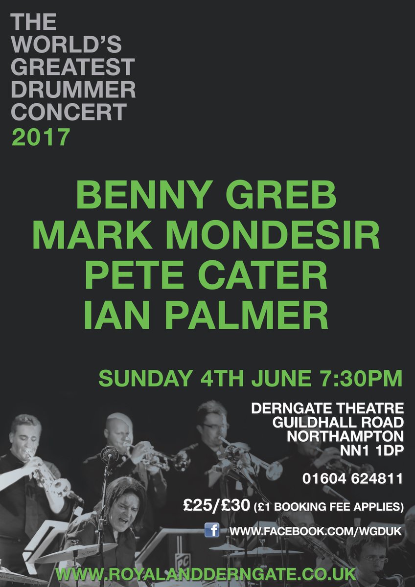 TheWGDConcert's tweet photo. In just over 3 weeks this is happening. @RhythmMagazine @modern_drummer @bennygreb @MarkMondesir1 @petecaterdrums @sonor_drums @YamahaDrums https://t.co/VMqPwELpV6