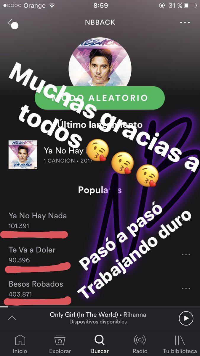 nbback's tweet photo. Muchísimas gracias a todos los que apoyan y comparten mi música día a día Ustedes hacen que los sueños se vuelvan una realidad...😘😘😘🔥🔥🔥😁😁😂😂😂 https://t.co/b0KQ2lXFnK