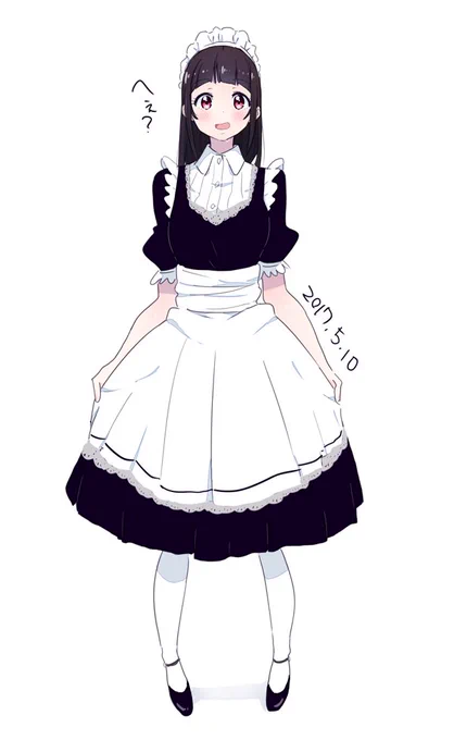 気づいたらメイド服を着させられていた女の子のリアクション。 #メイドの日 