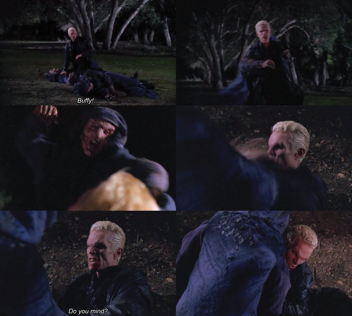 Always_Buffy's tweet photo. “Buffy!...  Do you [demon] mind?” [Punches through demon]
~Spike, 6.13
#BtVS #Buffy #Spike #BuffyQuotes #BuffyHumor @JamesMarstersOf https://t.co/G7FowH7RhR
