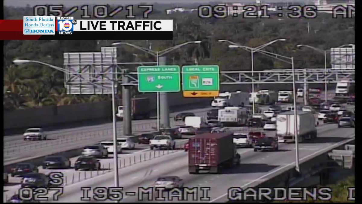 I-95 NB CLOSED at Miami Gardens Dr #trafficalert https://t.co/cdKHeSXbvi