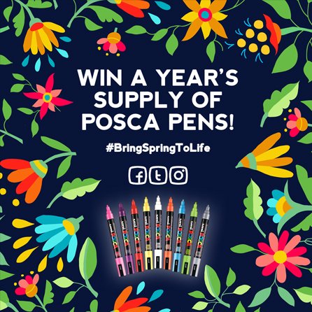 inkygoodness's tweet photo. [Giveaway] Create your own piece of Spring inspired artwork &amp; *WIN* a year's supply of POSCA! →https://t.co/cxqj3JRocF #BringSpringtoLife https://t.co/WNfw01aOI3