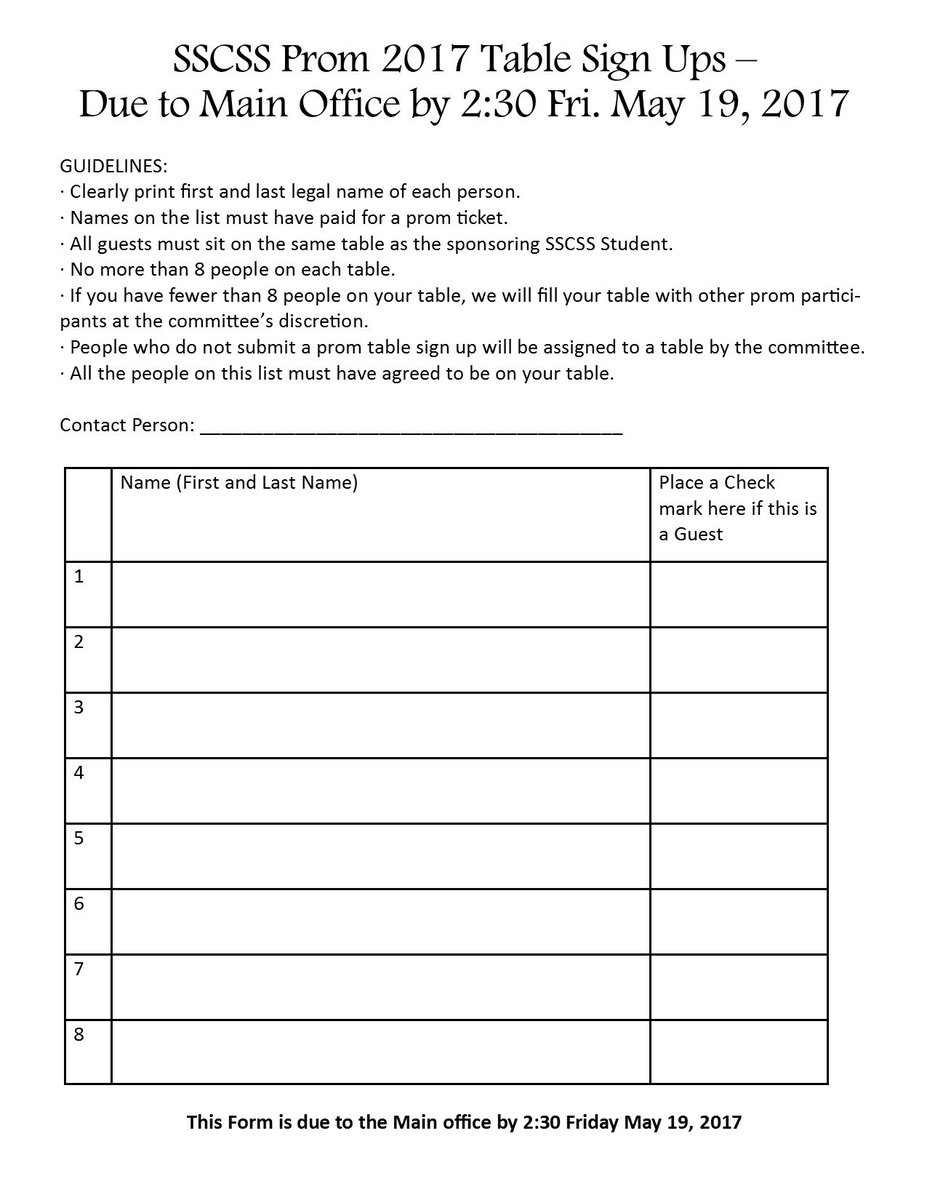 StStephenRoyal's tweet photo. Gr. 12s read and follow the guidelines for Prom Tables and have 1 person per table submit the table form to the main office by 2:30 May 19. https://t.co/nGEQpwW4tp