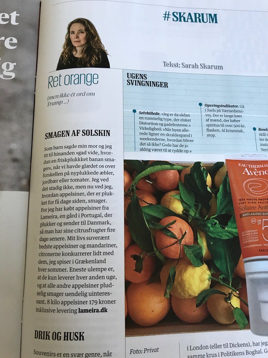 FreshLand_'s tweet photo. Smagen af solskin - sådan smager friskplukkede appelsiner fra #freshland og #lameira ifølge #skarum. Tak for flot anmeldelse i @berlingske https://t.co/WlZN6rxNIb