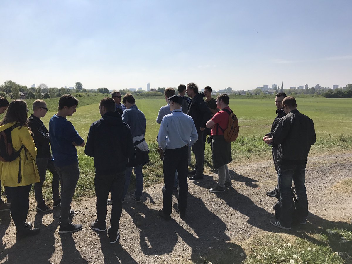 Today with the <a href="/EnvAgencyNW/">Env Agency NW</a> we host <a href="/HR_WAM/">Watermanagement</a> Adaptive Cities students at the 1st Salford flood basin to analyse water management activities.
