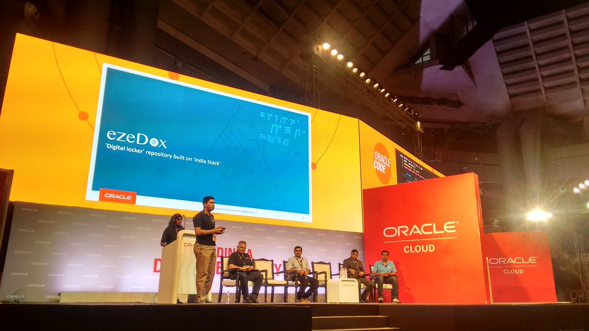 TamannaGodara's tweet photo. .@ezedox_in Live at @TheOracleCode @oracleopenworld #oowIndia #PaperlessDocumentation. https://t.co/6B9LoTbRqc