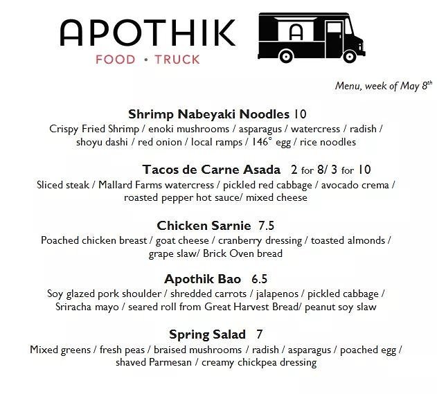 eatapothik's tweet photo. Join us for lunch today, tomorrow, and Friday on the corner of 3rd and Main from 11am- 1:30pm. 
#apothikmenu #eatapothik #foodtruck https://t.co/4zEmFTyco4