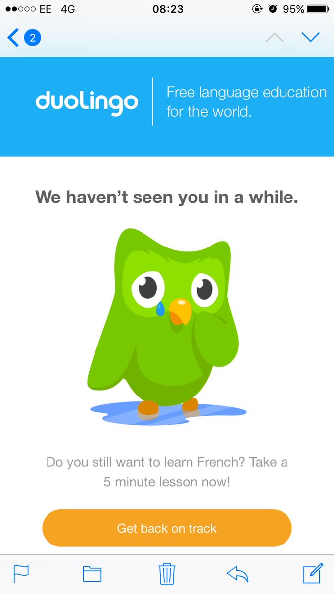 NEFordy's tweet photo. Oh man, @duolingo really knows how to tug on my heartstrings. https://t.co/tSC2c0lp0s