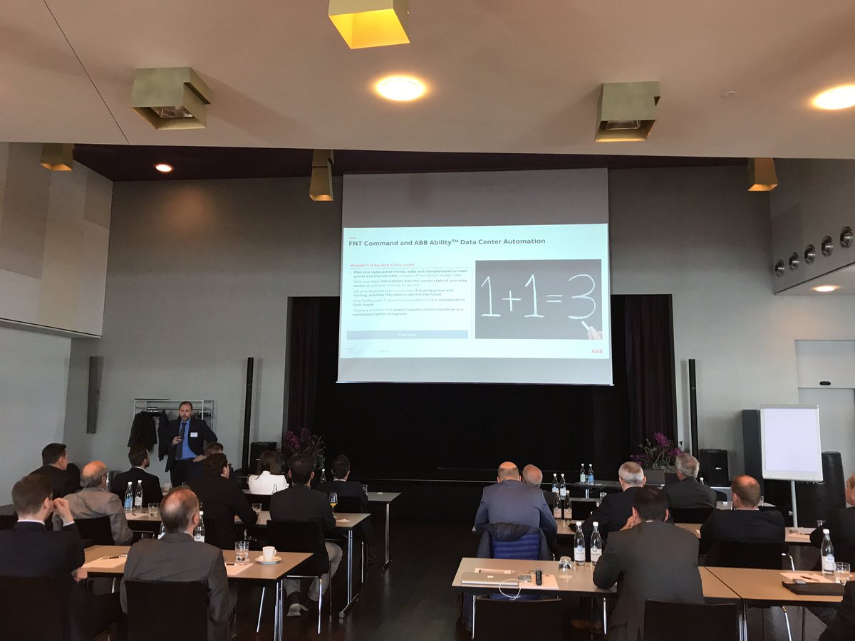 EricBrabaender's tweet photo. Gregor Kilian @abbcontroltech @ABBgroupnews talking about ABB Ability Data Center Automation &amp; integration w @FNTsoftware #dcim #coloconnect https://t.co/QyDwVHmH8s