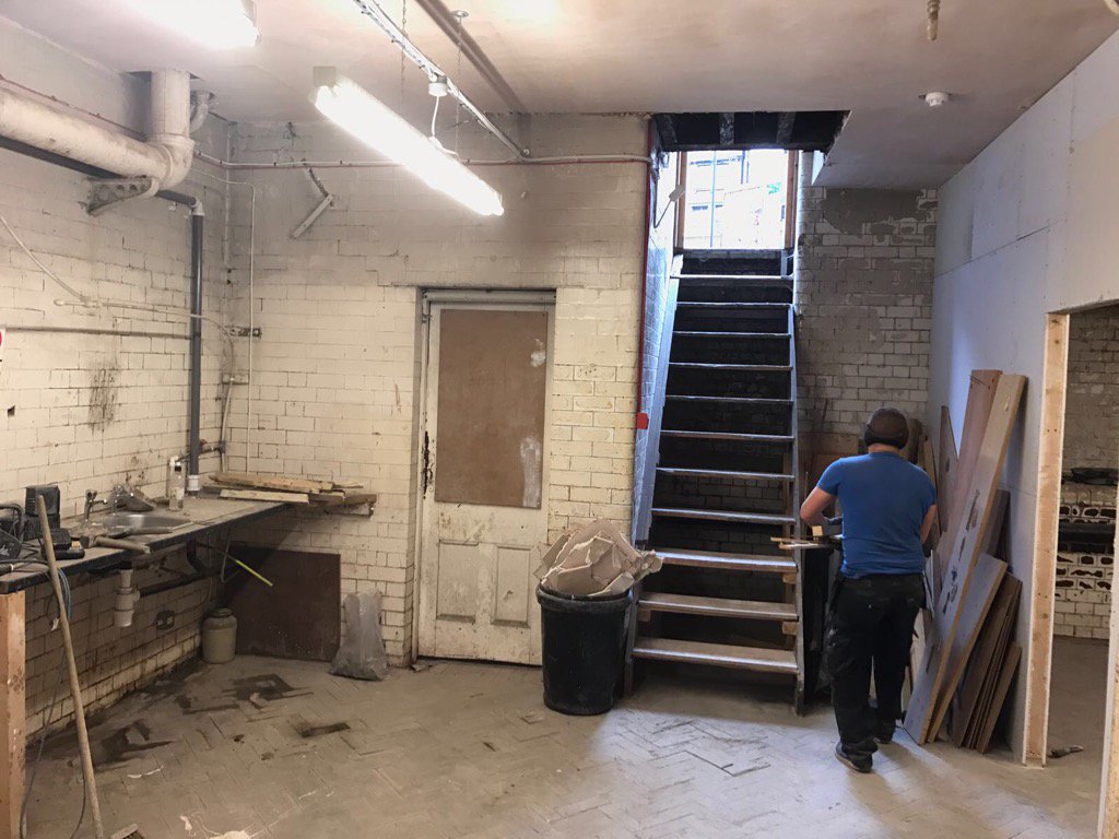 Pic of the old stairs at our new studio in MCR @purpleunivrse @Purpleunitalent <a href="/stretin2music/">Stret</a> <a href="/Lynnburnett12/">Lynn Burnett</a>
