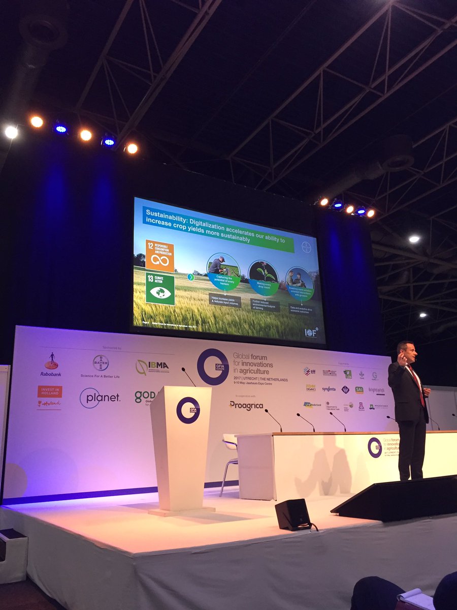 Liam Condon @ #GFIA2017 digitalization accelerates our ability to increase crop yields more sustainable