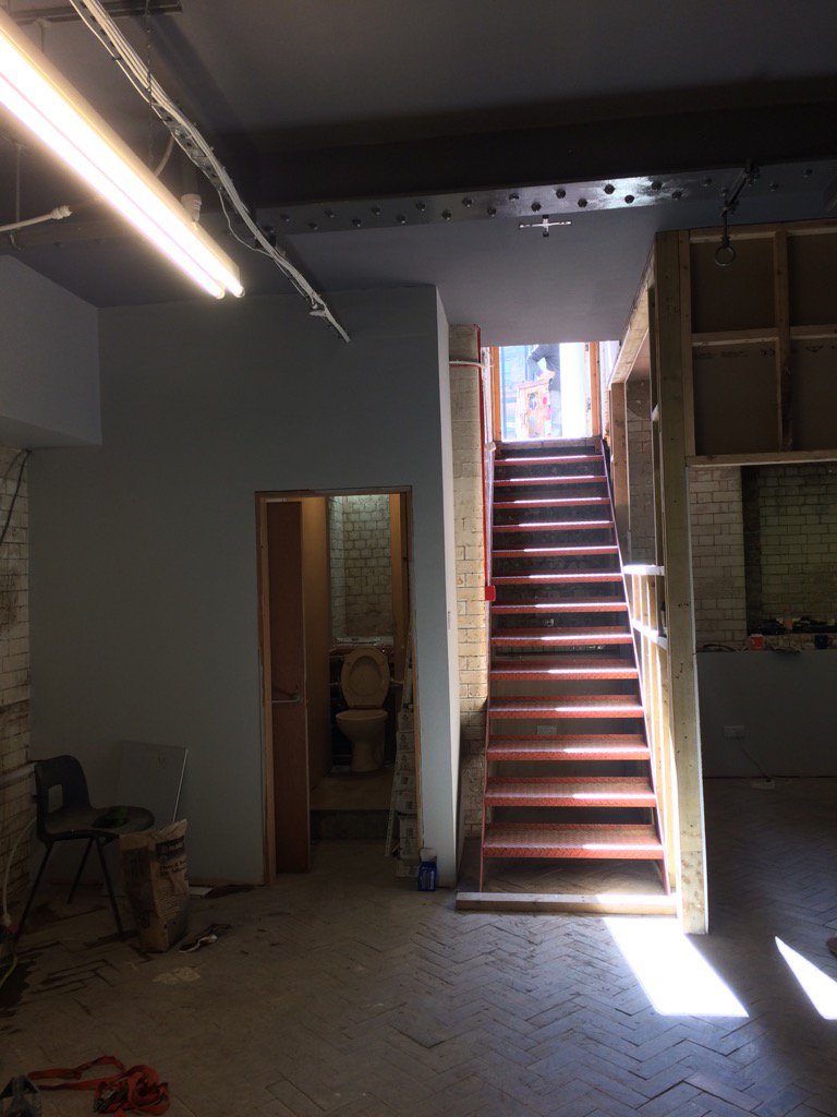 The new steel stairs at the studio <a href="/DanielBurnettUK/">Daniel Burnett</a> @purpleunivrse @Purpleunitalent