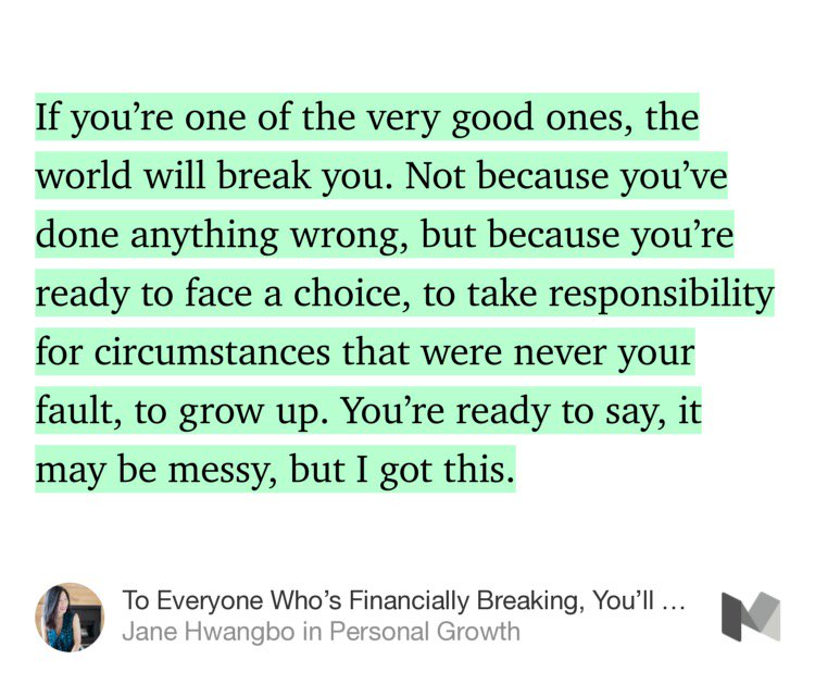 AOthoro's tweet photo. “To Everyone Who’s Financially Breaking, You’ll Be Okay” by @janehwangbo https://t.co/H48HLVbVSz https://t.co/GcQkviAHIP