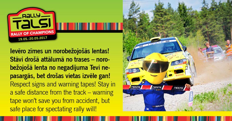 RallyTalsi's tweet photo. #DrošībaPirmajāVietā #EsiAtbildīgsRallijaApmeklētājs
#SafetyFirst #BeResponsibleRallySpectator
#RallyTalsi #RallyOfChampions #1920MAI https://t.co/WxyjlISkRd
