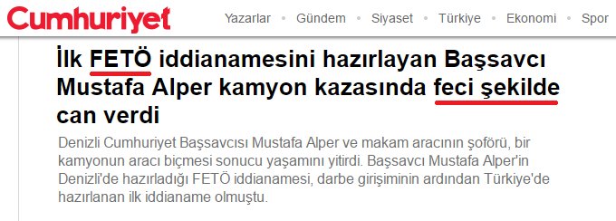 Картинки по запросу İlk FETÖ iddianamesini hazırlayan Başsavcı Mustafa Alper'i kamyon biçti