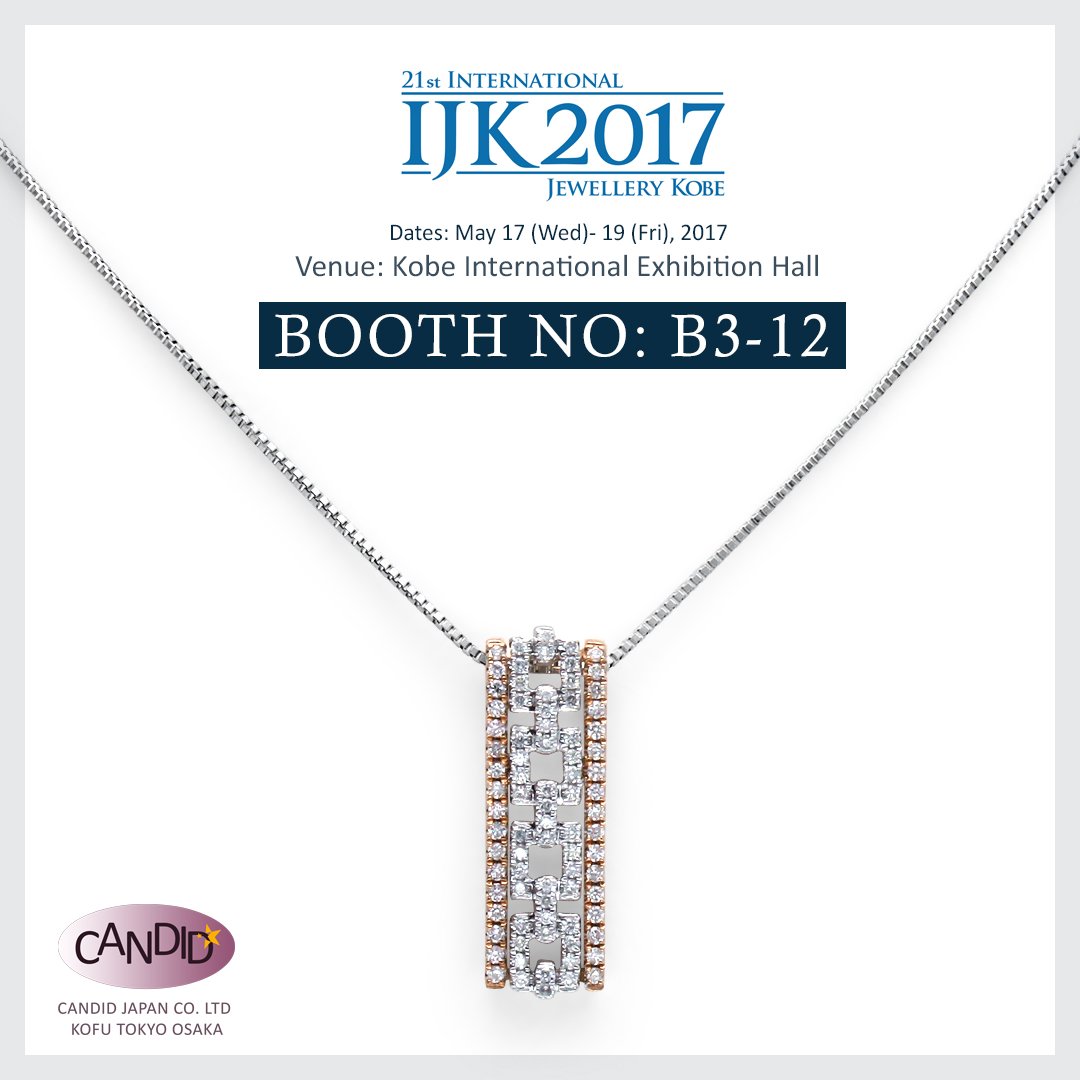 CandidJapan's tweet photo. We are exhibiting in the 21st International Jewellery Kobe #IJK2017
Booth: B3-12
Dates: May 17- 19, 2017
Kobe International Exhibition Hall https://t.co/3SO5MnyPI4