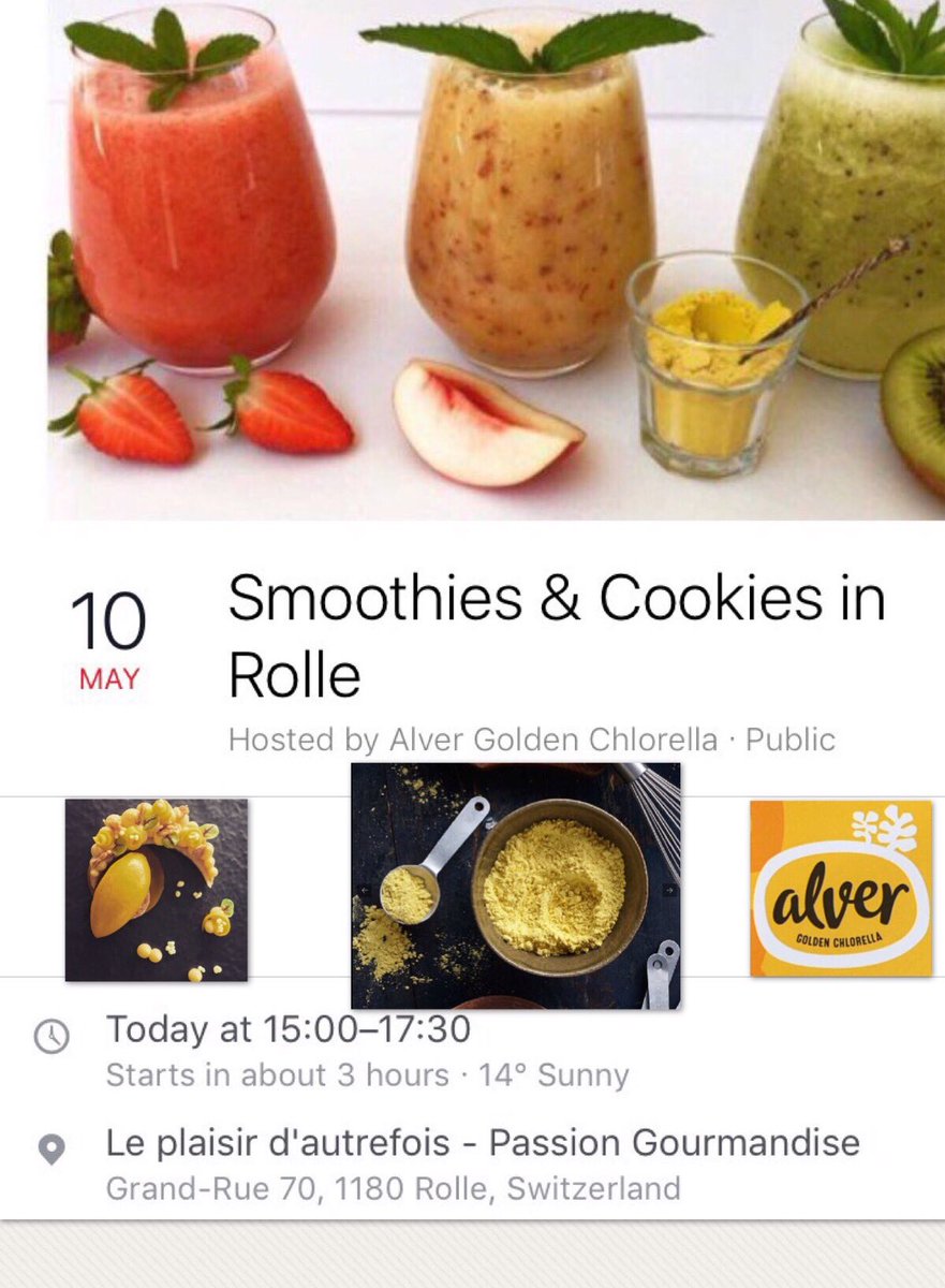 AlverGChlorella's tweet photo. Join us in Rolle for smoothies and cookies! https://t.co/0indT7aq5k