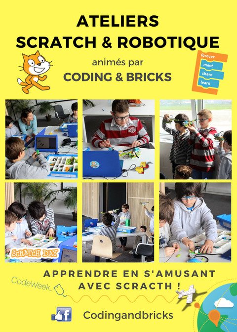CodingandBricks's tweet image. Voici une affiche sympa pour annoncer nos ateliers #codingandbricks #touquet #coding #scratchday