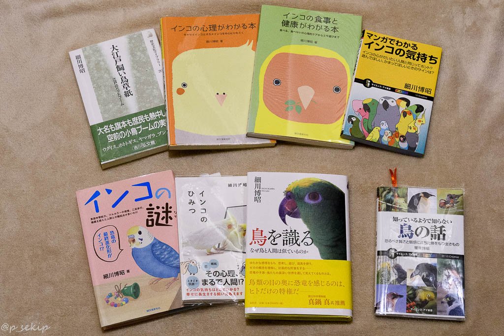 須恵器 細川さんの本 並べてみたら鳥本だけでこれだけ読んでた 大江戸飼い鳥草紙 インコの心理がわかる本 インコの食事と健康が わかる本 マンガでわかるインコの気持ち インコの謎 インコのひみつ 鳥を識る 知っているようで知らない鳥の話 鳥飼