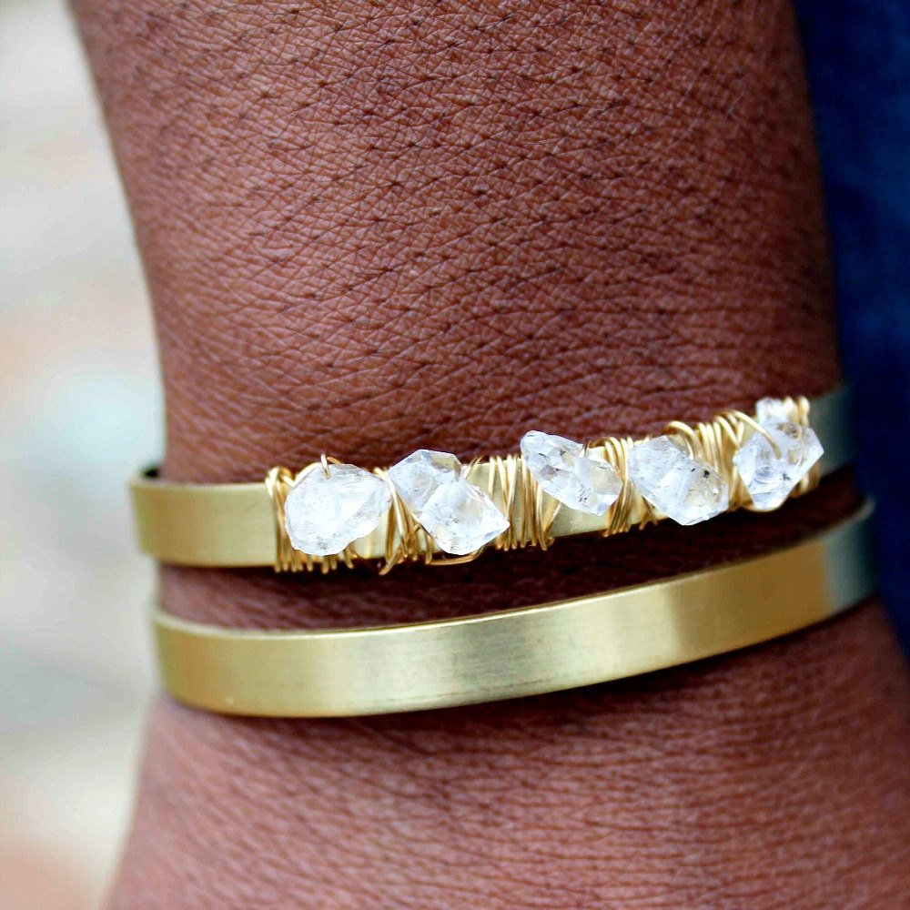 roseanddella's tweet image. Herkimer Diamond Bracelet, Herkimer Diamond Bangle, Raw Stone Bracele… tuppu.net/39c42386 #etsyshop #DoubleCuff