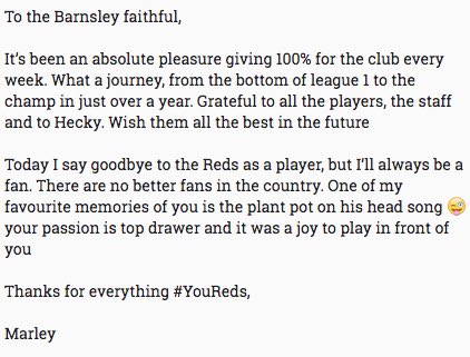 A message to the fans and everyone associated with @bfc_official. Thanks for everything, it’s been emotional. #YouReds