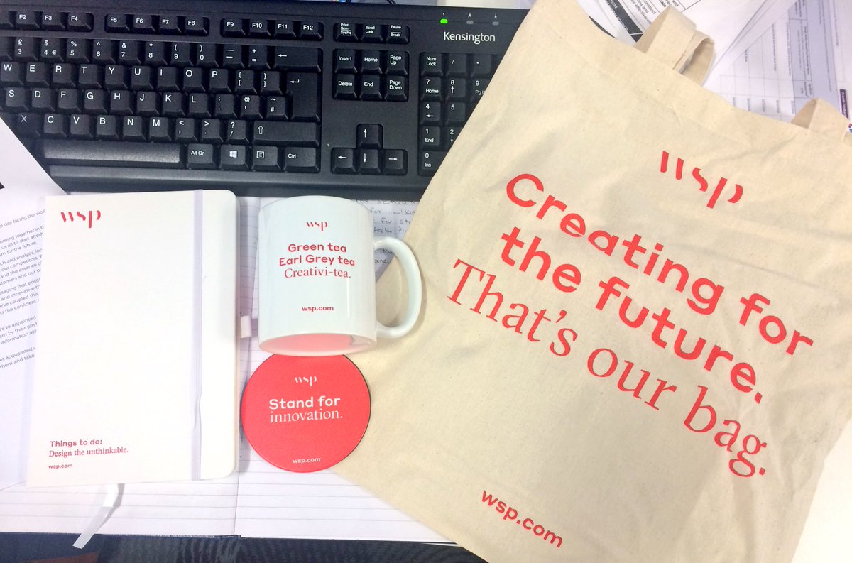 ioanna_la_'s tweet photo. Goody bags delivered and distributed in our Devonshire Square office with the new branding! How exciting!#WeAreWSP @WSP_UK https://t.co/ayN1tVLAL3