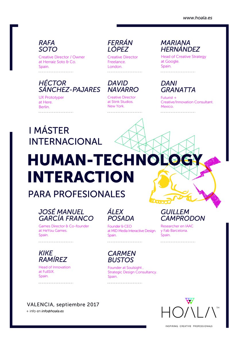 <a href="/AlohaHoala/">Hoala</a> presenta un nuevo programa: Máster en Human-Technology Interaction. Más info e inscripciones: bit.ly/masterhti