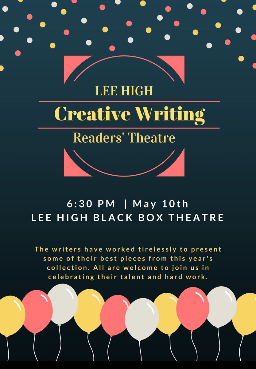 Come to @leehshuntsville to hear original works by our creative writers.So proud of the talent &amp; creativity.Tonite!