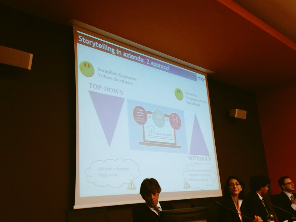 ABI_Lab's tweet photo. Lo #storytelling per raccontare nuovi modelli di lavoro e facilitare il dipendente nel #cambiamento #wsKnowledge @TXTesolutions A. Torrisi https://t.co/clHaoiqHi8