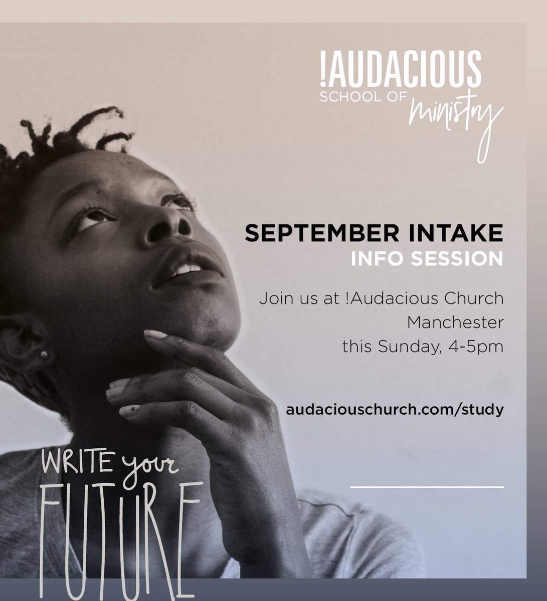 AudaciousSOM's tweet photo. We'd love to see you on Sunday at 4pm! #audaciousschoolofministry https://t.co/LM0RmoMaPt